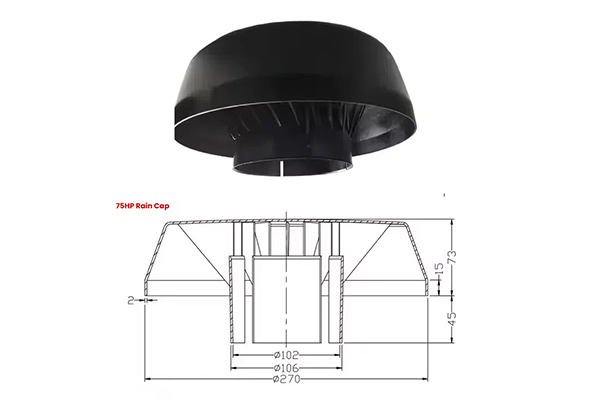 Dust-proof Cover Industrial Compressor Parts Rainproof Cover Protection for Industrial Air Filter, Plastic Black